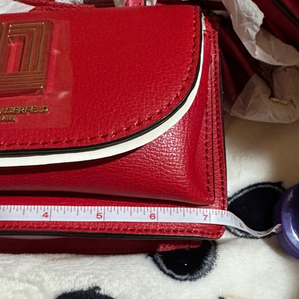 NWT Karl Lagerfeld Bold Simone Crimson Crossbody Bag - Picture 11 of 13